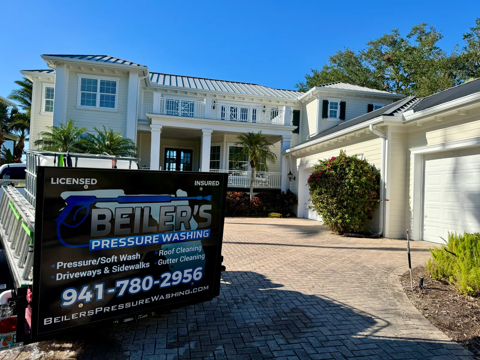 Soft washed home in Sarasota, Florida